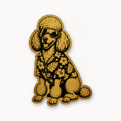 Beach Poodle Patrol – Leatherette Morale Patch — Gold