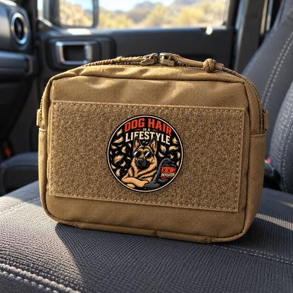 Dog Hair Is A Lifestyle – Leatherette Morale Patch — in use