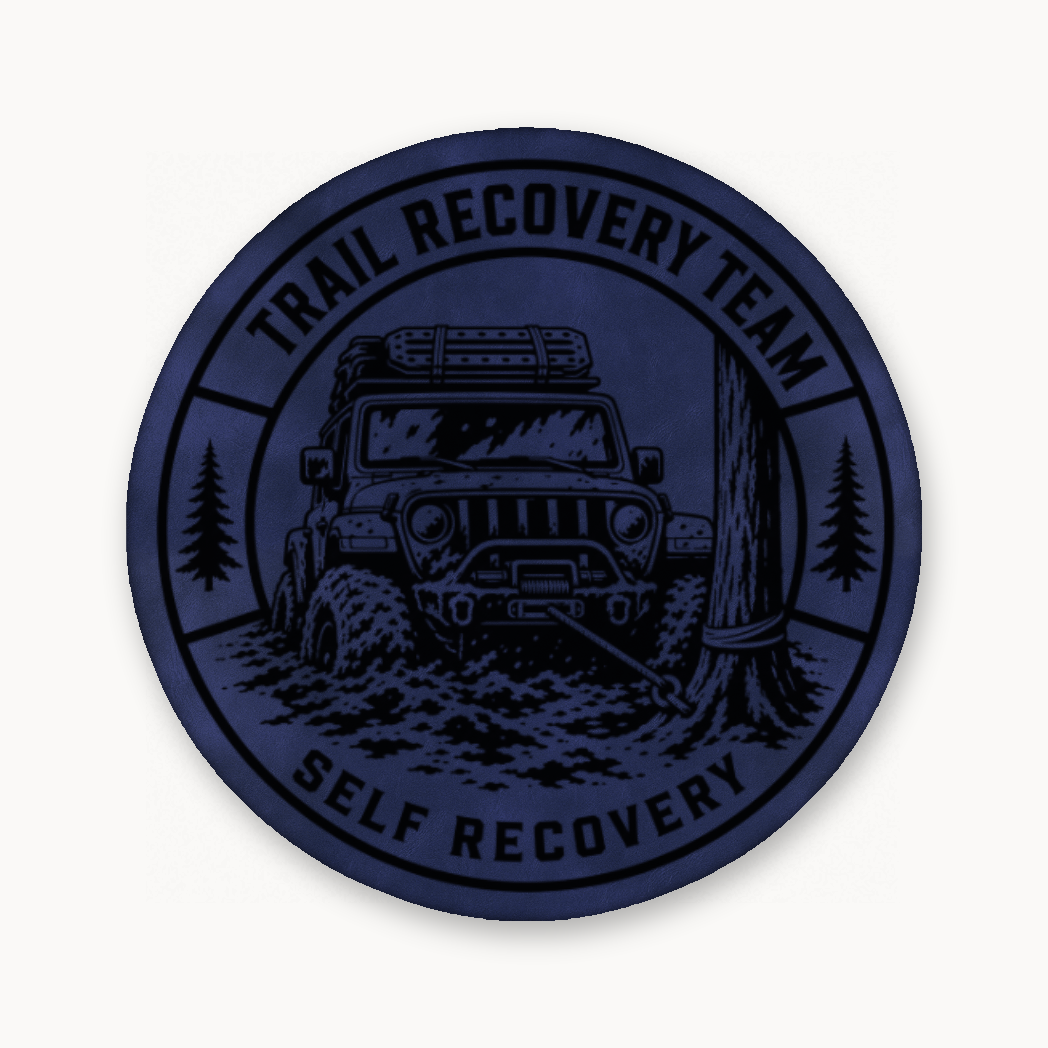 Trail Recovery Self Recovery Patch – Leatherette Morale Patch — Dark Saddle Blue