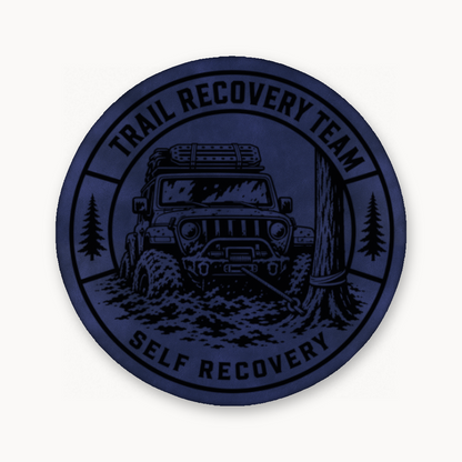 Trail Recovery Self Recovery Patch – Leatherette Morale Patch — Dark Saddle Blue