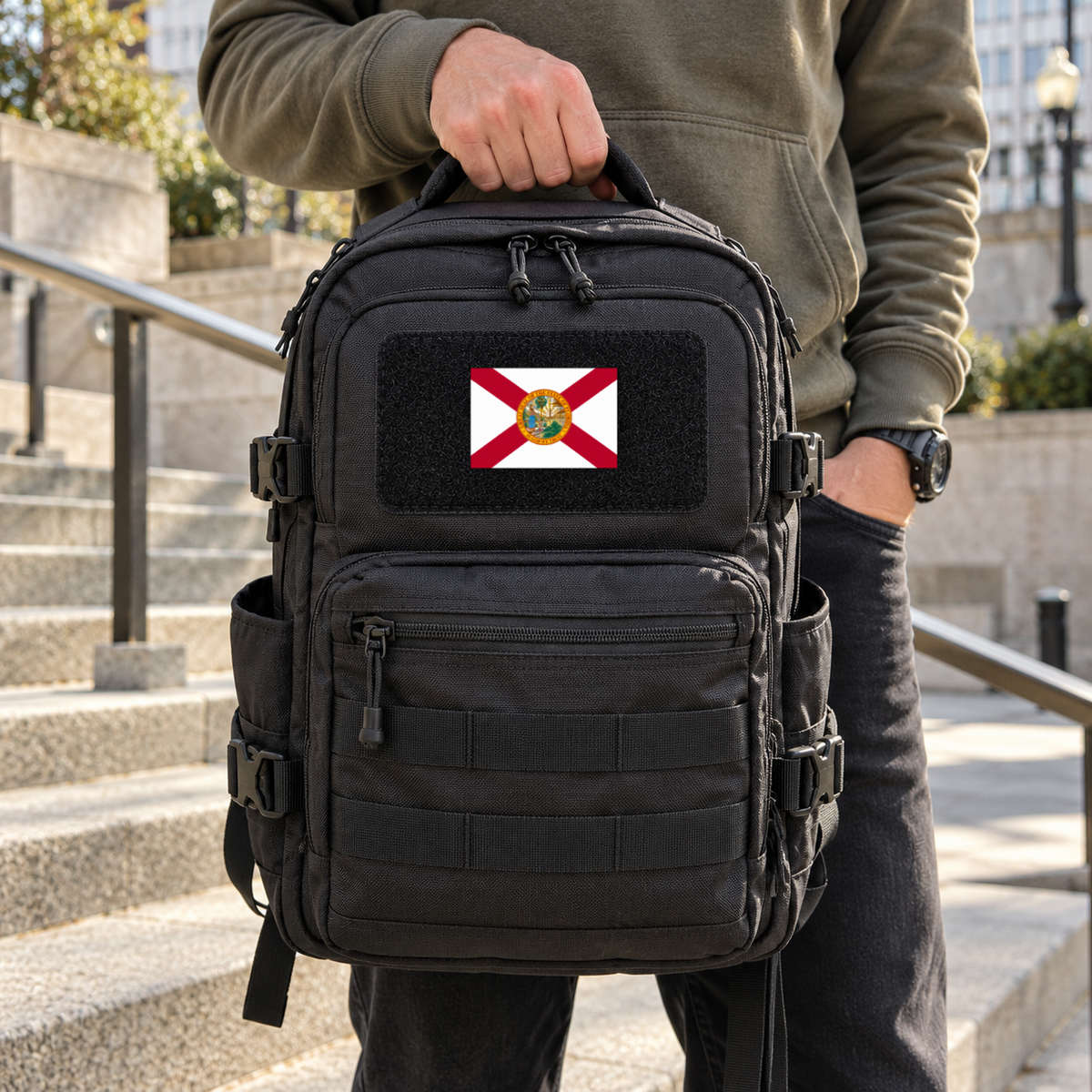 Florida State Flag – Leatherette Morale Patch — in use