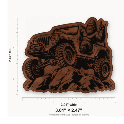 Sasquach Rocking Crawler – Leatherette Morale Patch — size guide