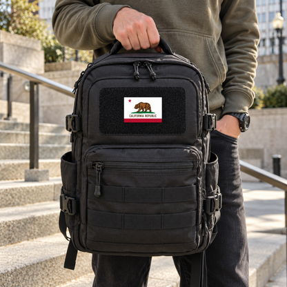 California State Flag – Leatherette Morale Patch — in use