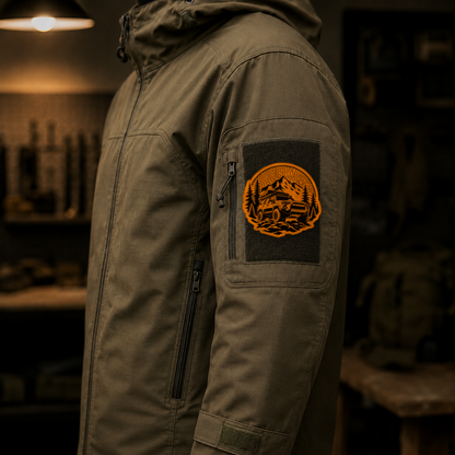 Topo Overlander SUV – Leatherette Morale Patch — in use