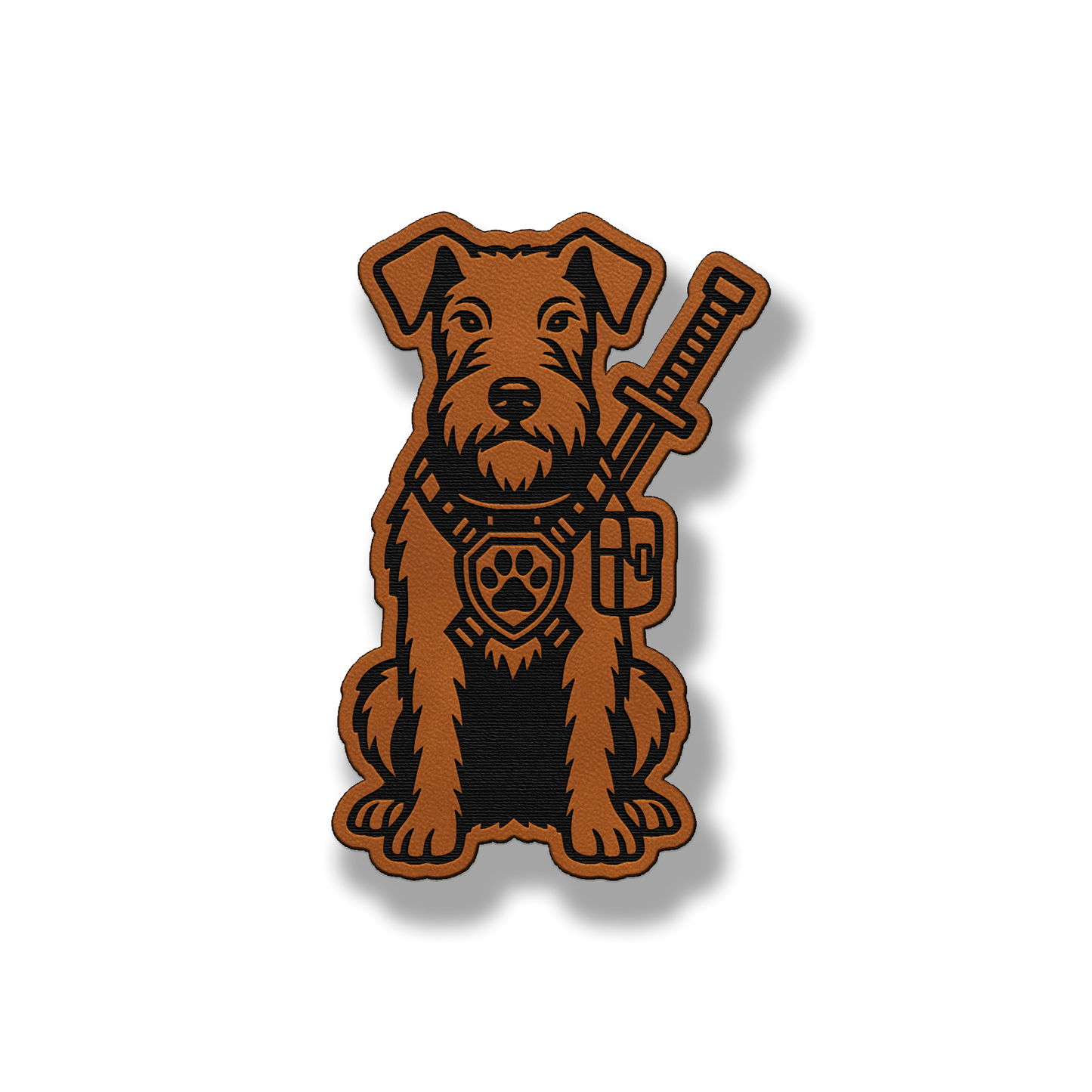 Airedale Terrier Tactical Dog – Leatherette Morale Patch