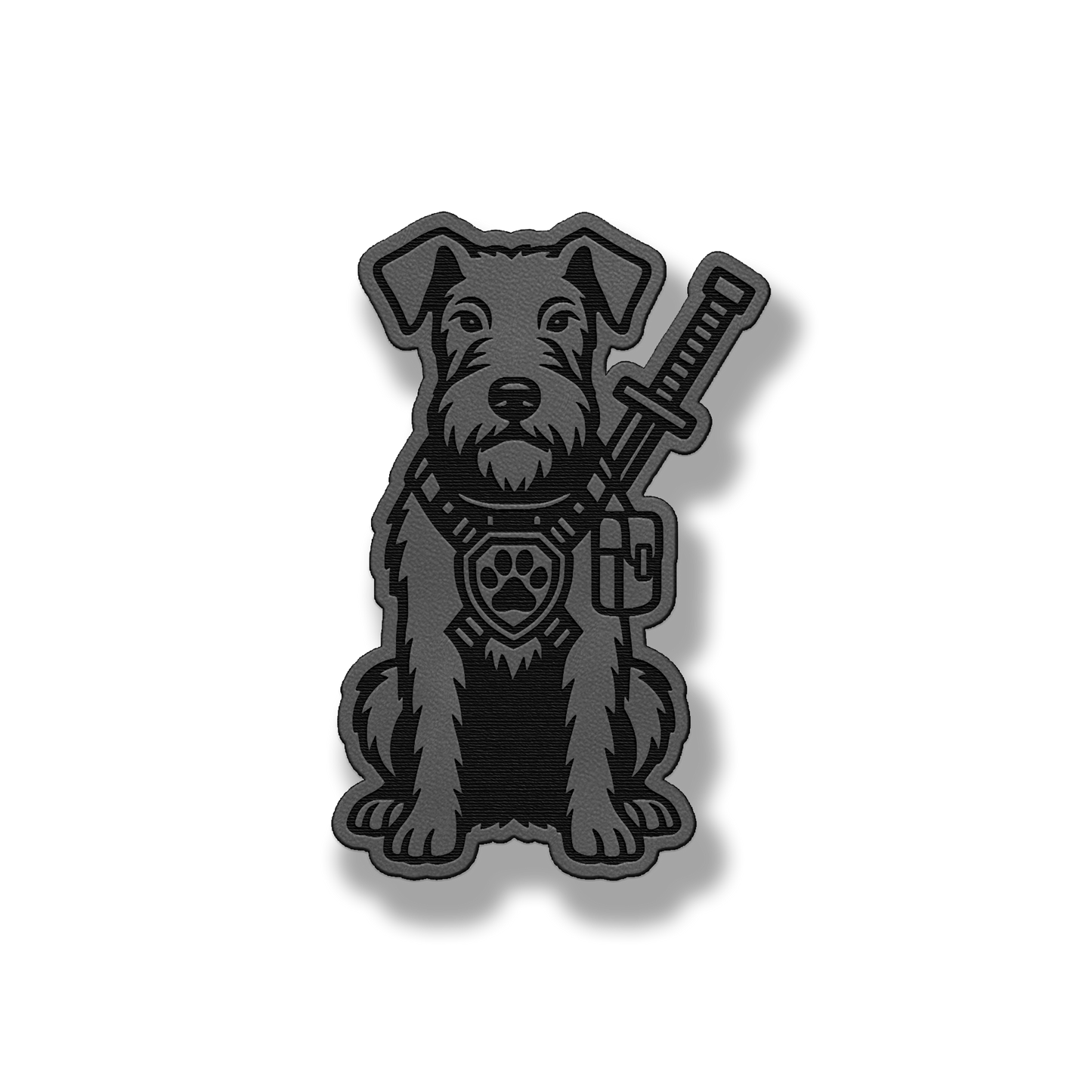 Airedale Terrier Tactical Dog – Leatherette Morale Patch