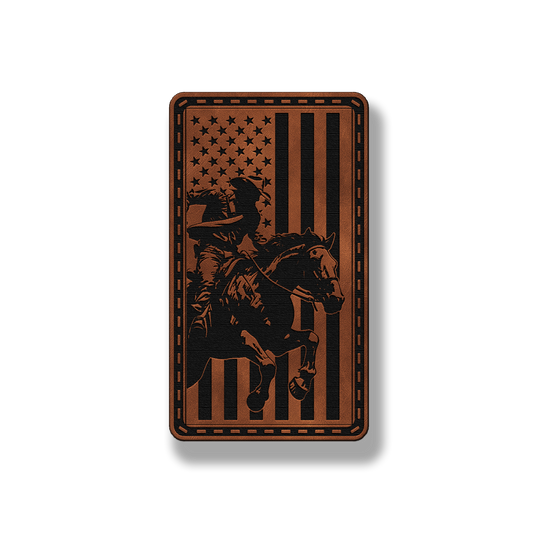 American Cowboy Horse Flag – Leatherette Morale Patch