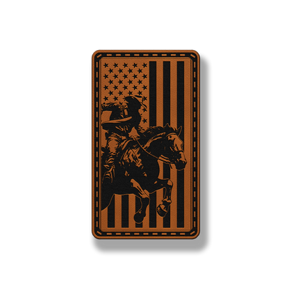 American Cowboy Horse Flag – Leatherette Morale Patch