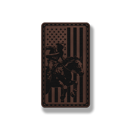 American Cowboy Horse Flag – Leatherette Morale Patch