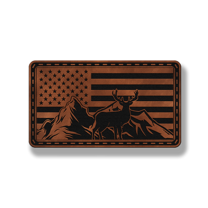 Mountain Deer Flag – Leatherette Morale Patch