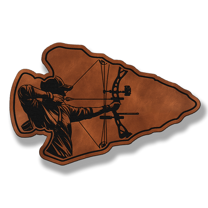 Tactical Bowhunter Arrowhead patch in saddle chestnut