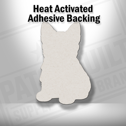 Heat-activated adhesive backing shown on Beach Cattle Dog patch