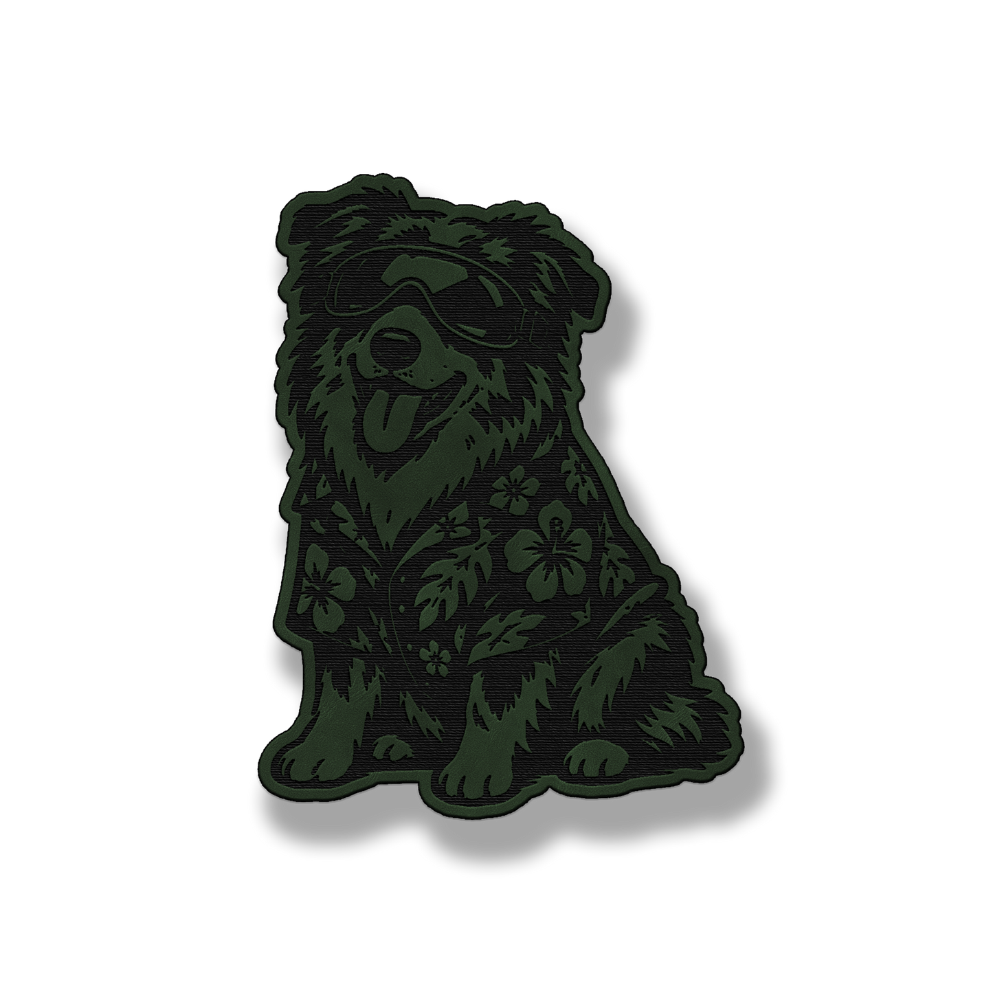 Beach Dog Australian Shepherd patch in saddle green leatherette