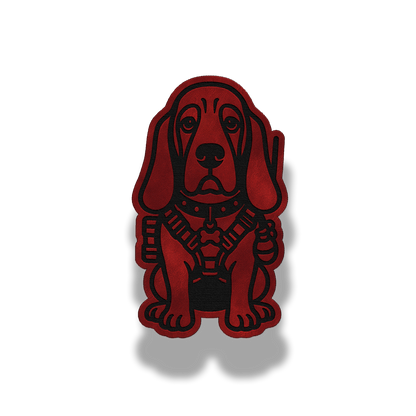 Tactical Basset Hound Dog Patch – Leatherette Morale Patch