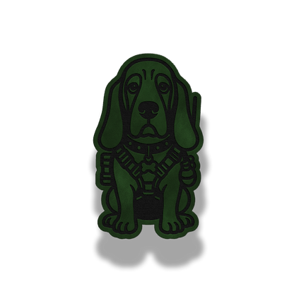 Tactical Basset Hound Dog Patch – Leatherette Morale Patch