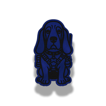 Tactical Basset Hound Dog Patch – Leatherette Morale Patch