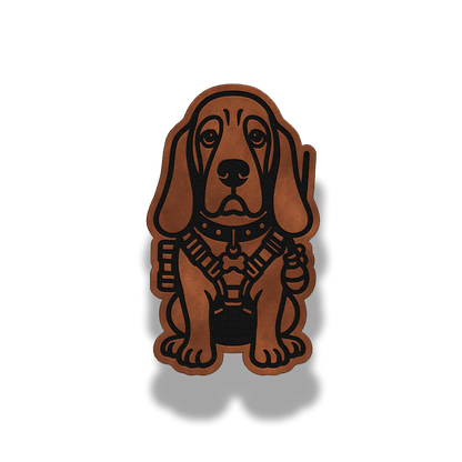 Tactical Basset Hound Dog Patch – Leatherette Morale Patch