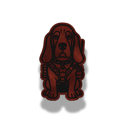 Tactical Basset Hound Dog Patch – Leatherette Morale Patch
