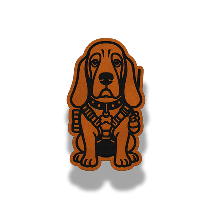 Tactical Basset Hound Dog Patch – Leatherette Morale Patch