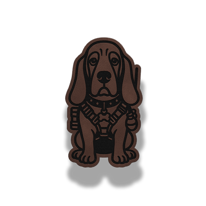 Tactical Basset Hound Dog Patch – Leatherette Morale Patch