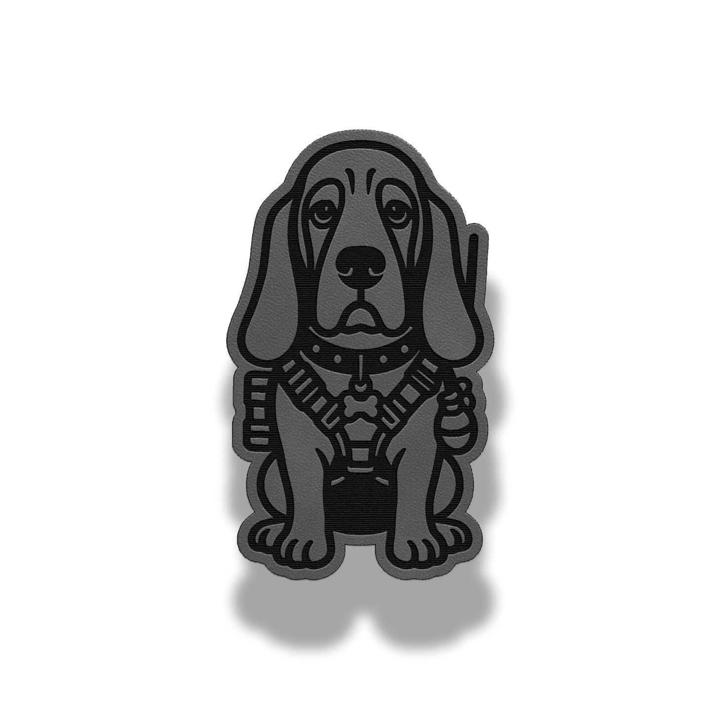 Tactical Basset Hound Dog Patch – Leatherette Morale Patch
