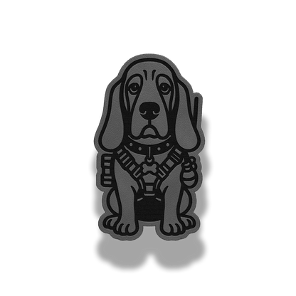 Tactical Basset Hound Dog Patch – Leatherette Morale Patch