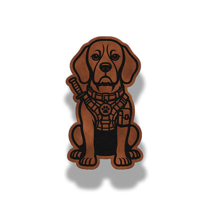 Tactical Beagle Dog Patch – Leatherette Morale Patch