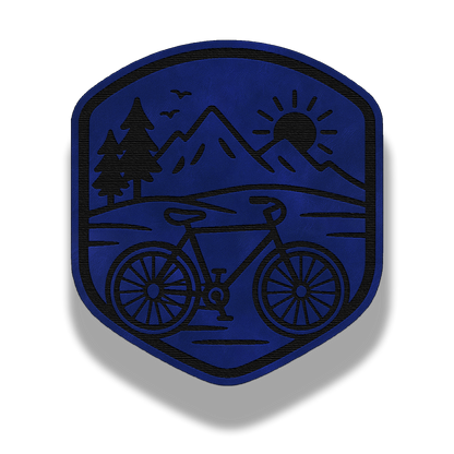 Bicycle Mountain - Leatherette Patch (Hook & Loop or Iron-On)