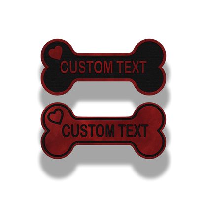 Custom Dog Bone Name Patch – Leatherette Patch