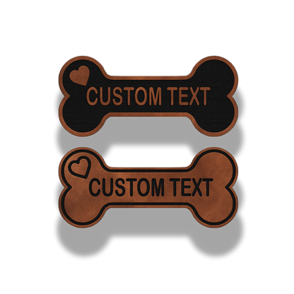 Custom Dog Bone Name Patch – Leatherette Patch