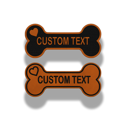 Custom Dog Bone Name Patch – Leatherette Patch