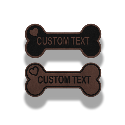 Custom Dog Bone Name Patch – Leatherette Patch