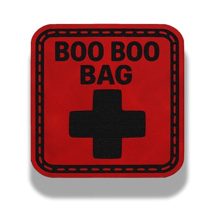 Boo Boo Bag leatherette first aid patch in classic red
