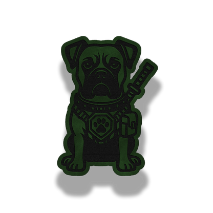 Tactical Boxer Dog Patch – Leatherette Morale Patch