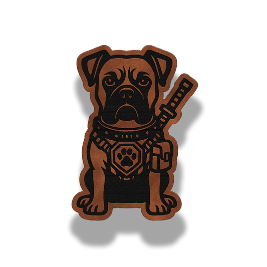 Tactical Boxer Dog Patch – Leatherette Morale Patch