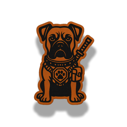 Tactical Boxer Dog Patch – Leatherette Morale Patch