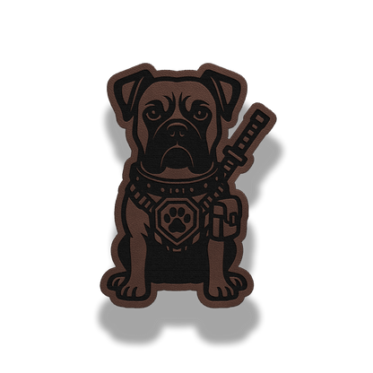 Tactical Boxer Dog Patch – Leatherette Morale Patch