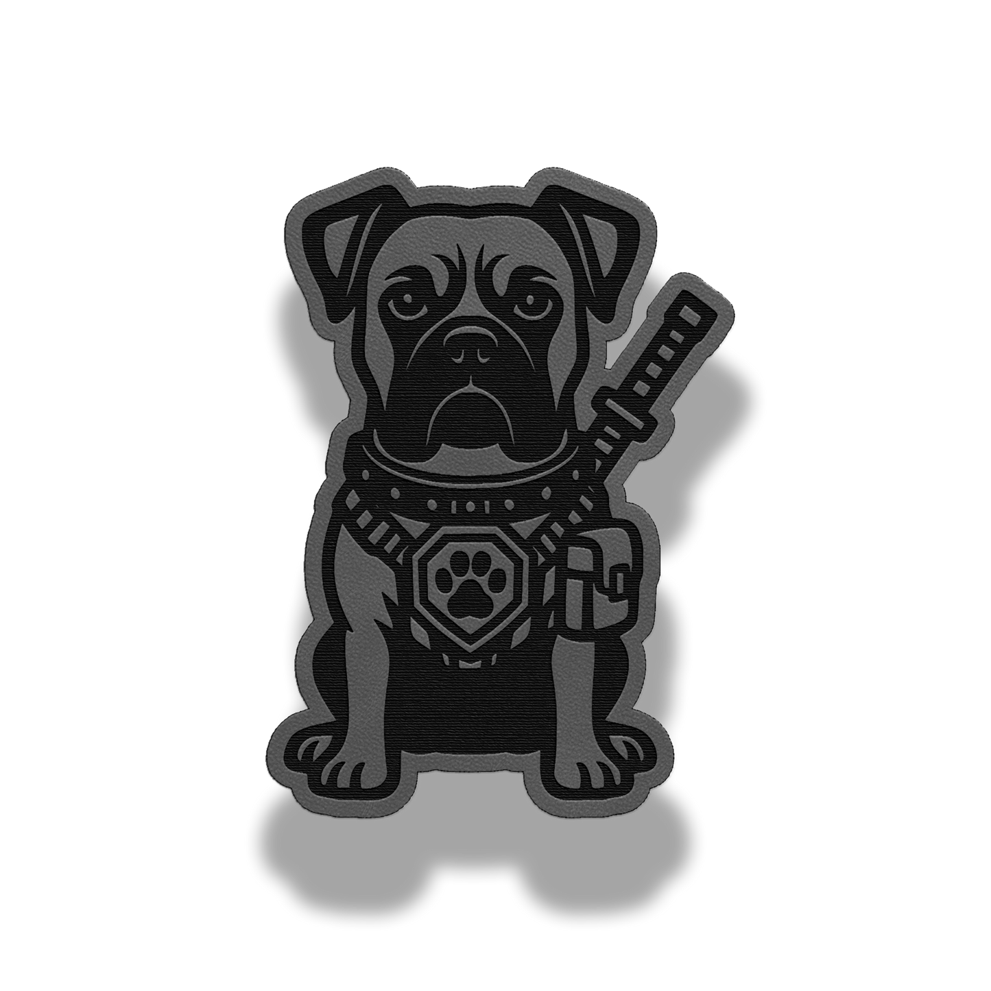 Tactical Boxer Dog Patch – Leatherette Morale Patch