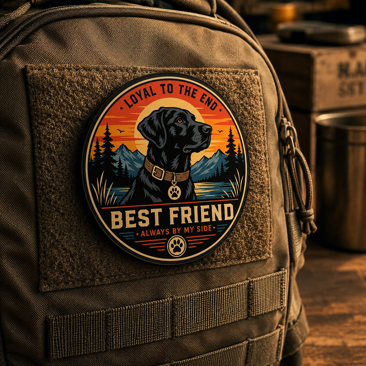 Labrador Best Friend leatherette morale patch design