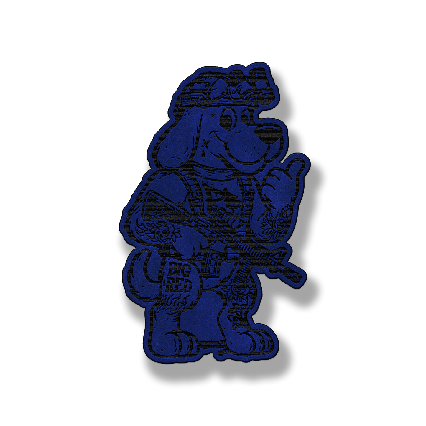 Big Red Tactical Dog Patch – Leatherette Morale Patch