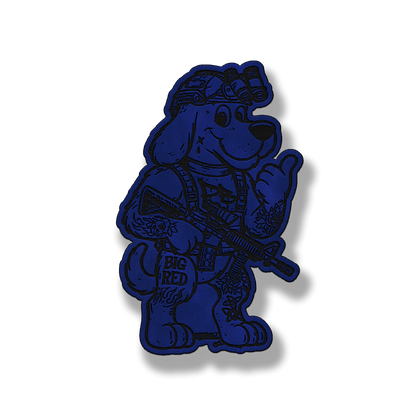 Big Red Tactical Dog Patch – Leatherette Morale Patch