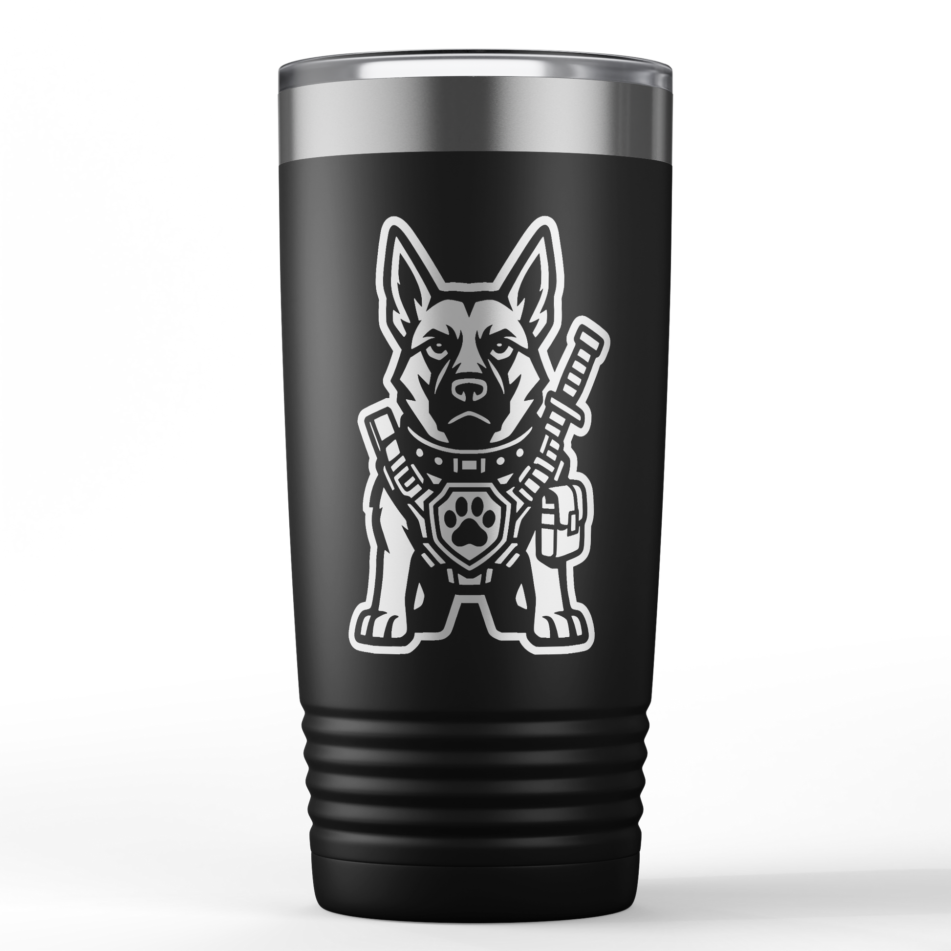 German Shepherd laser-engraved 20oz Polar Camel tumbler