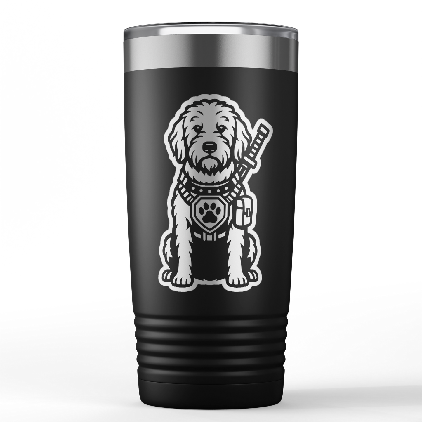 Golden Doodle dog laser-engraved 20oz Polar Camel tumbler
