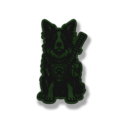 Tactical Border Collie Patch – Leatherette Morale Patch