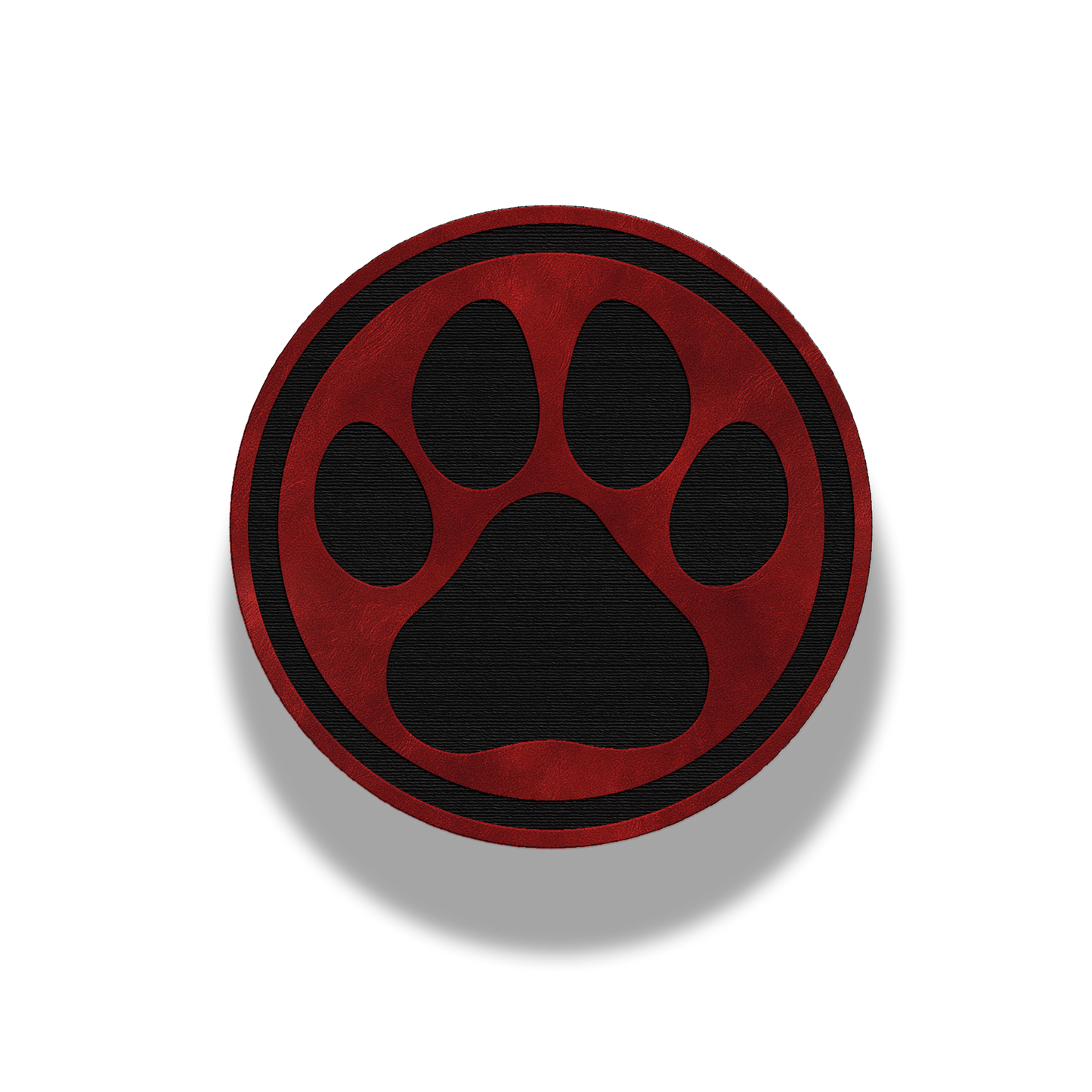 Circle Paw Print Patch – Leatherette Patch