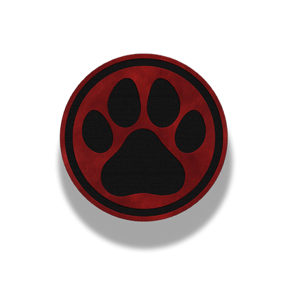 Circle Paw Print Patch – Leatherette Patch