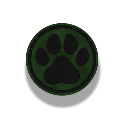 Circle Paw Print Patch – Leatherette Patch