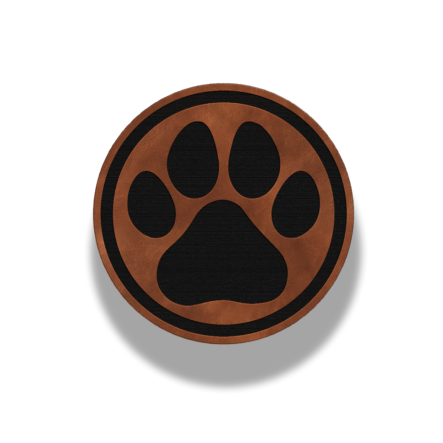 Circle Paw Print Patch – Leatherette Patch
