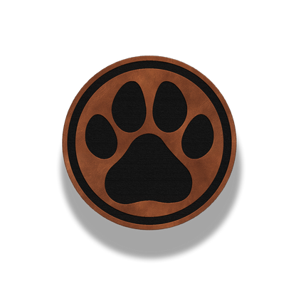 Circle Paw Print Patch – Leatherette Patch