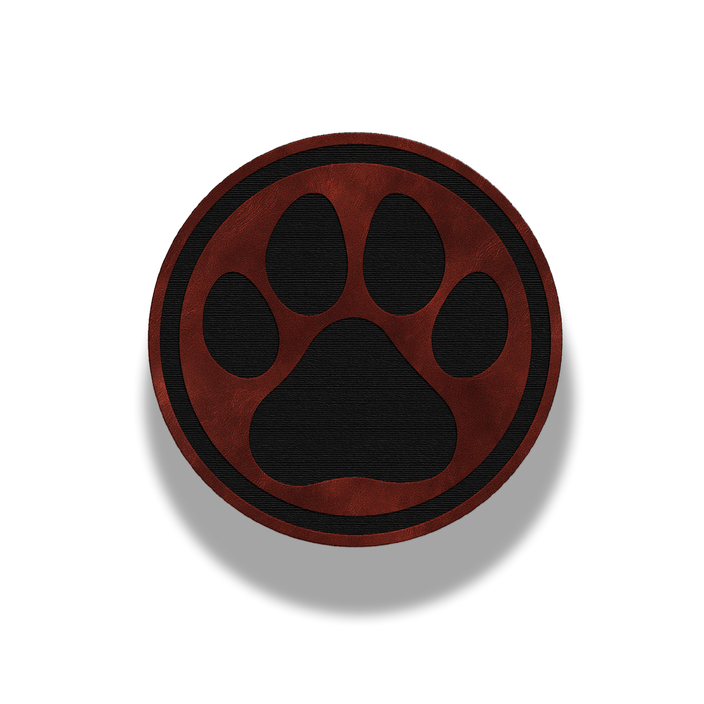 Circle Paw Print Patch – Leatherette Patch
